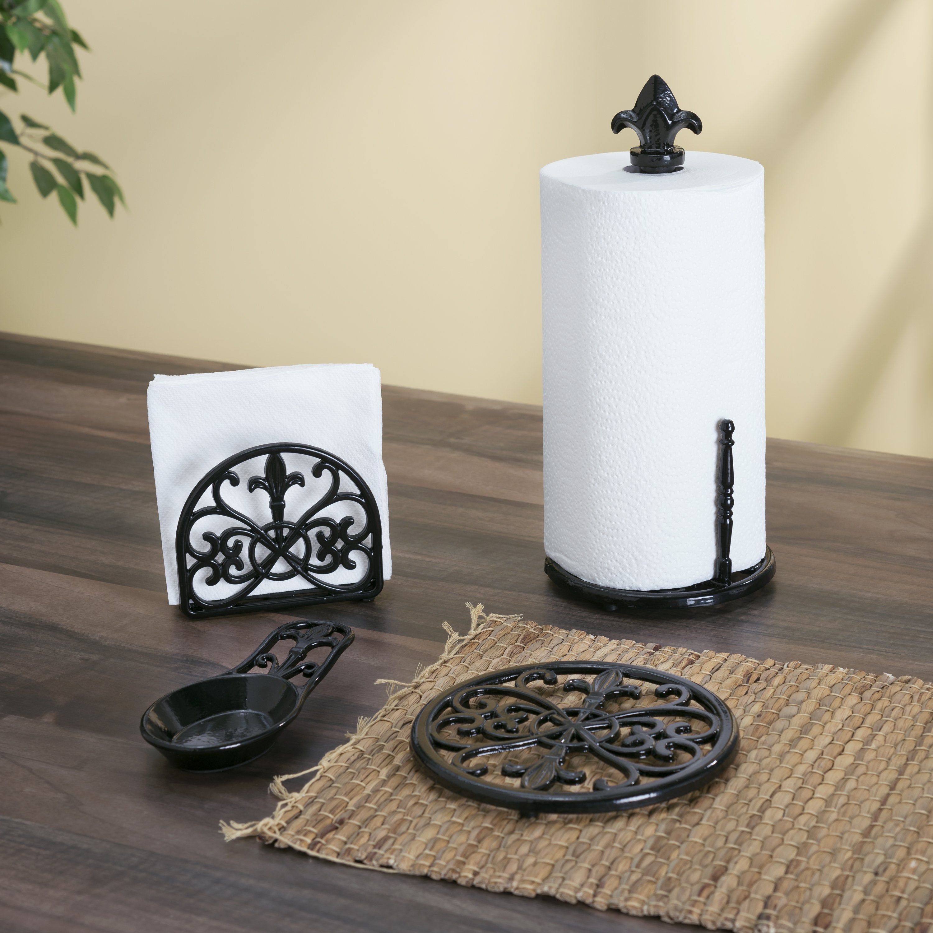 Home Basics Sunflower Collection, Free-Standing Cast Iron Paper