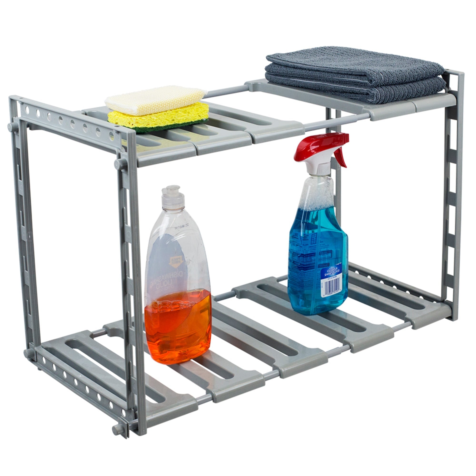 2 Tier Adjustable Multi-Functional Plastic Under Sink Organizer