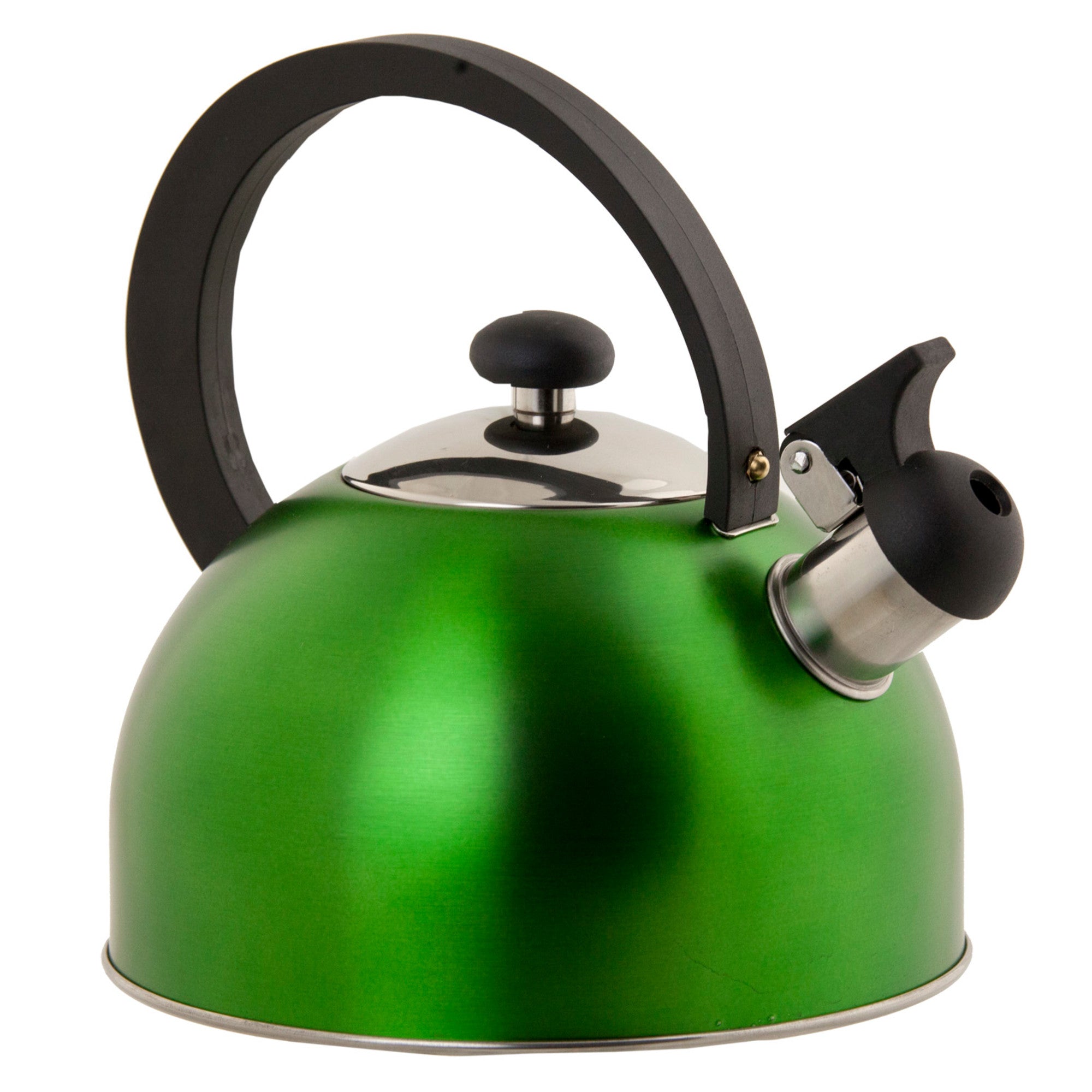 Oggi Brew Stainless Steel, Wood Handle, Whistling Tea Kettle (2.5 LT, 85 oz) Color: Green 7585.11