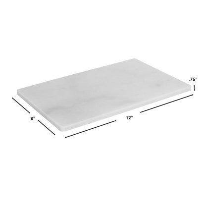 8" x 12" Marble Cutting Board, White