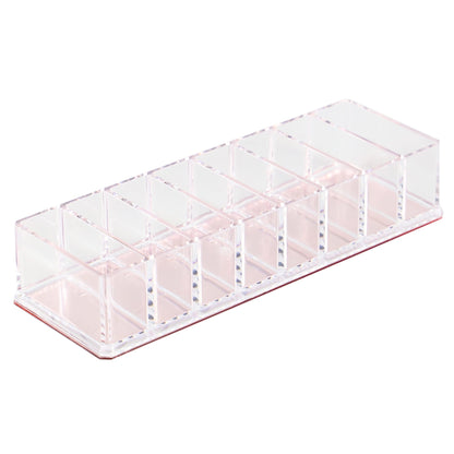 8 Compartment Plastic Cosmetic Organizer with Rose Bottom