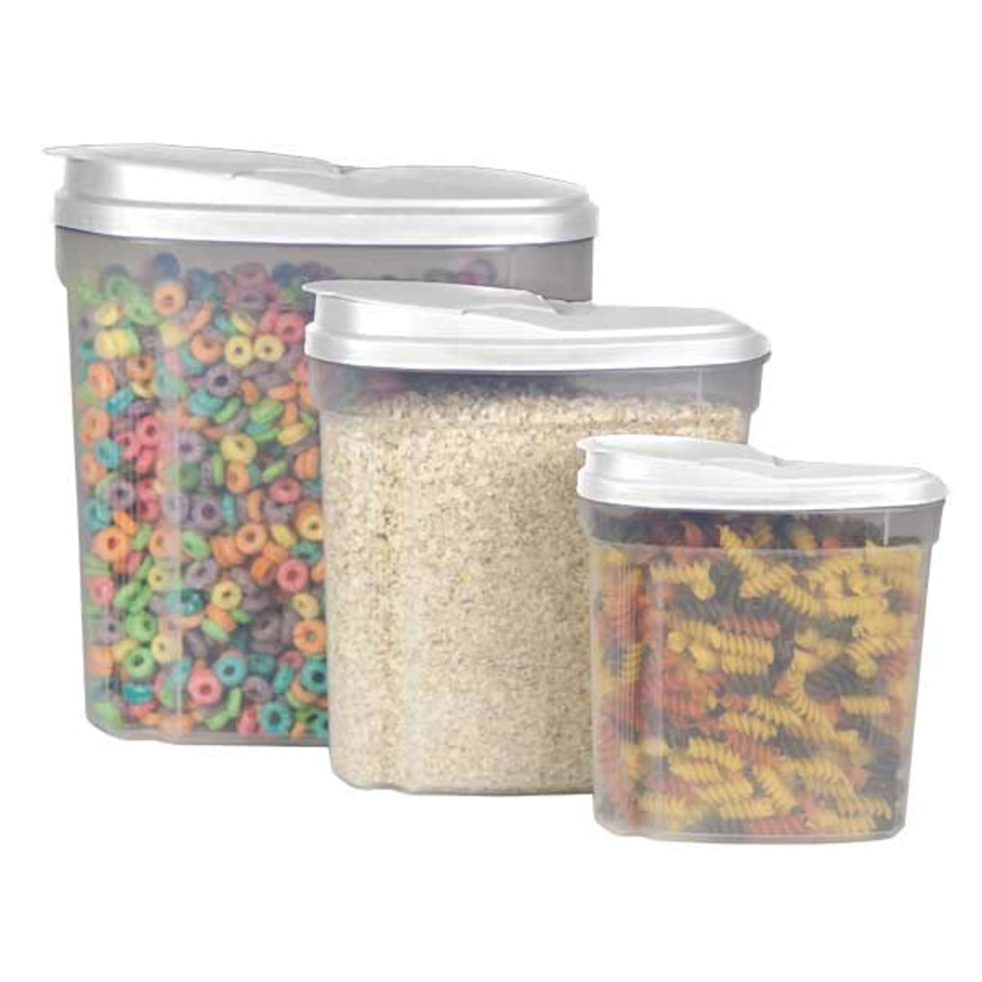 Pinnacle Mercantile (3-Pack) Clear Plastic Storage Containers with Lids 80  ounce Food-Grade Safe, Reusable | Store Herbs, Spices, Pasta, Cereal, Arts