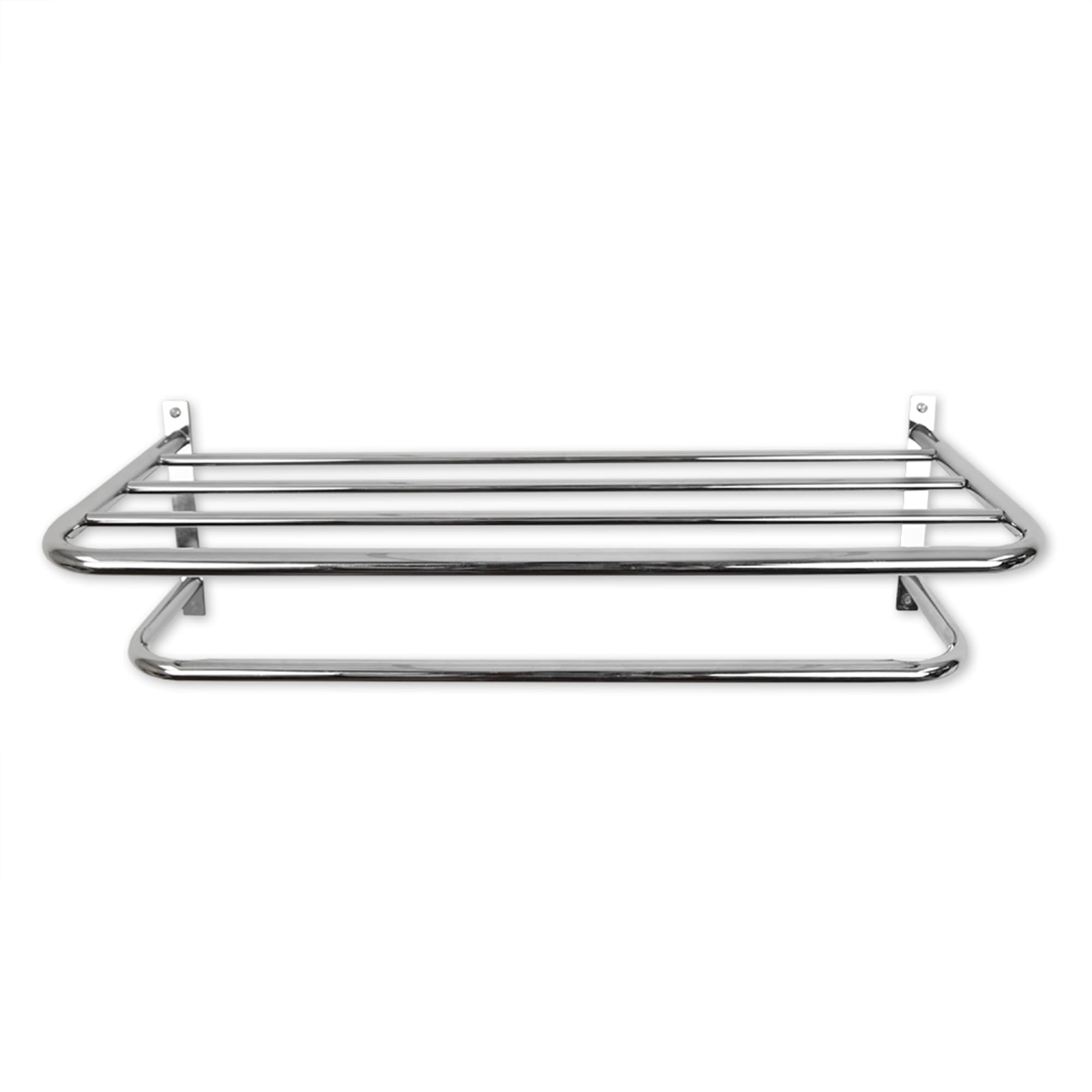 Home Basics 2 Tier Wall Mounting Chrome Plated Steel Bathroom