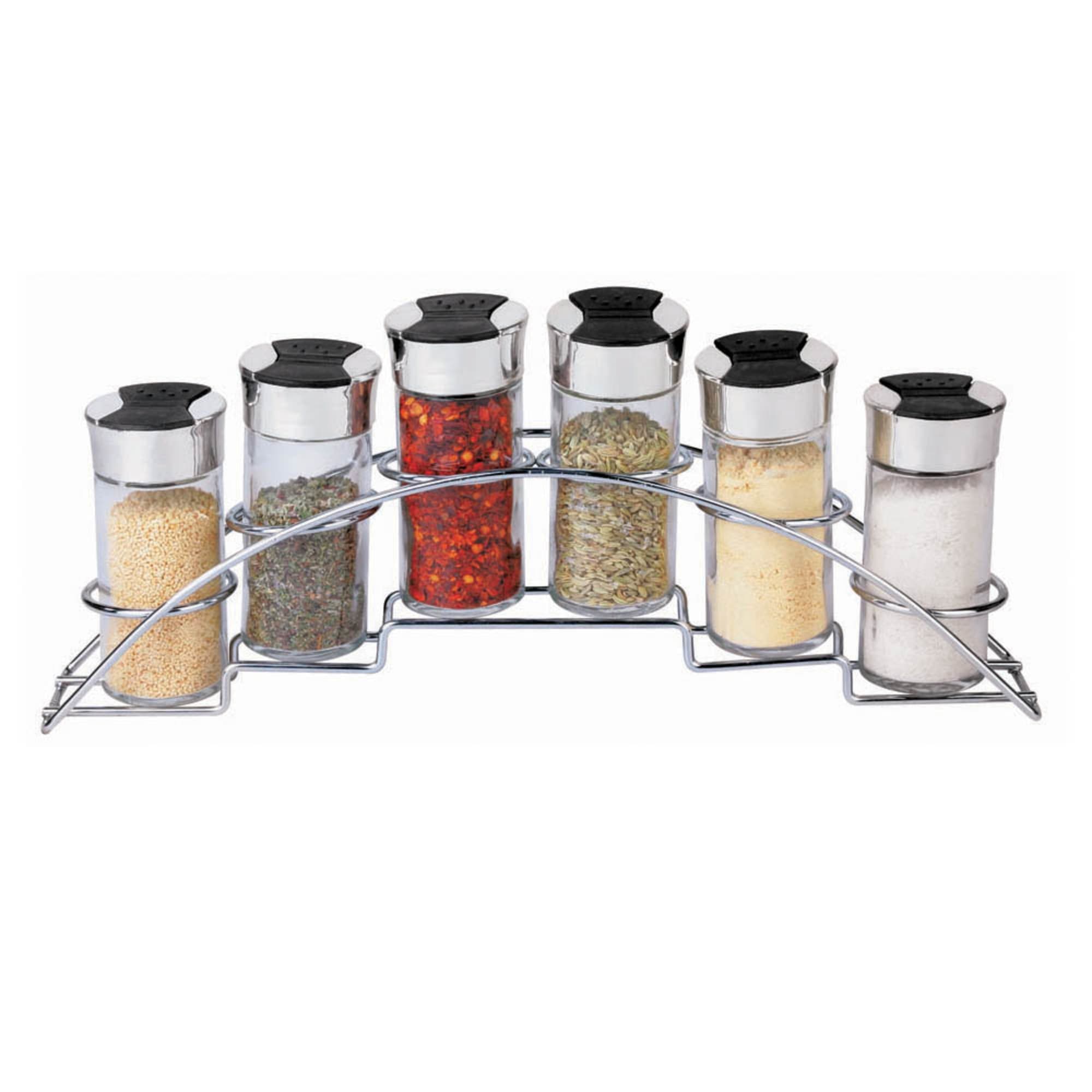 Stackable Spice Rack, Set of 6 Spice Jars Tower, Space Saving Kitchen Spice  with Lids, for Herbs, Condiments, Spices Seasoning