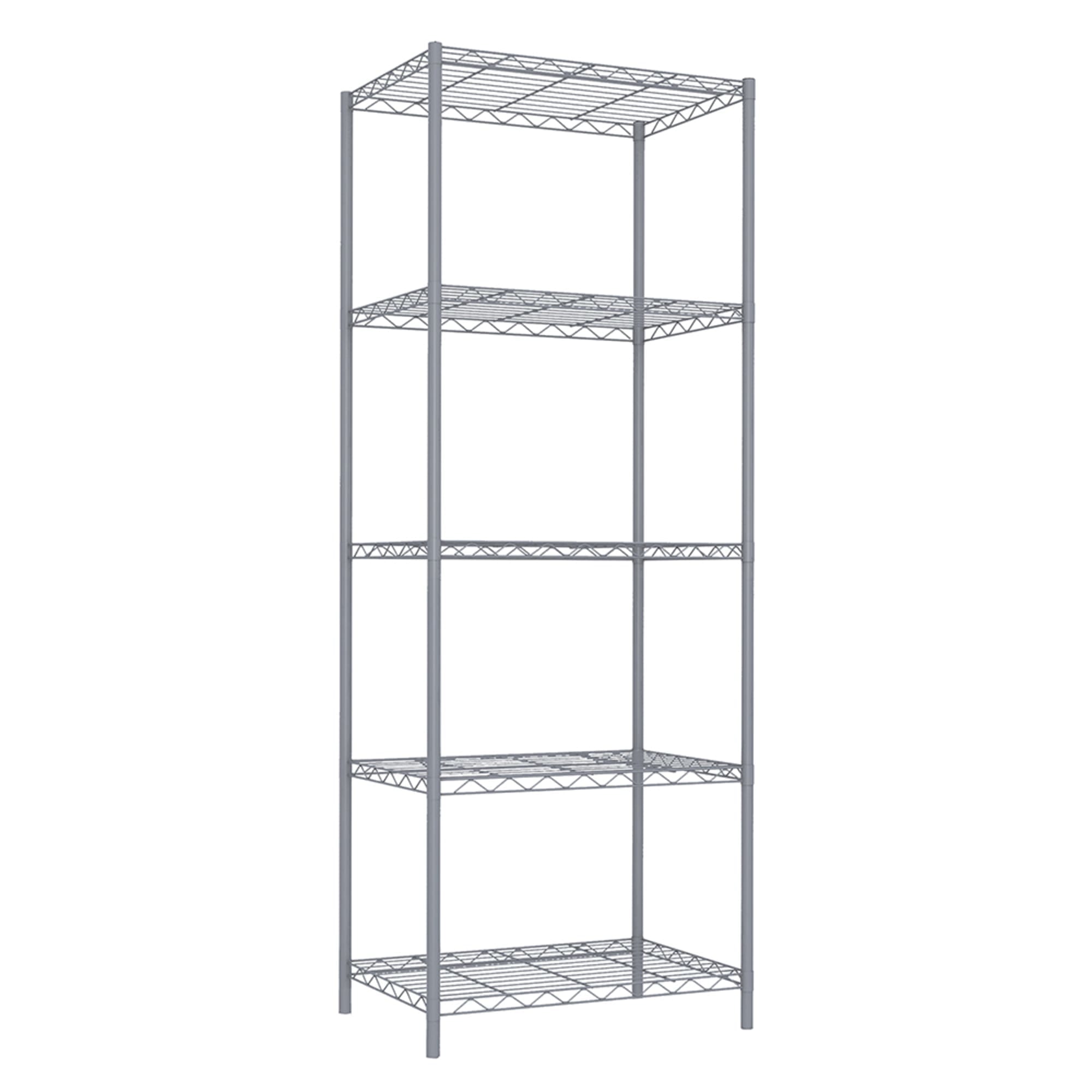 Home Basics 3-Tier Wire Shelf Grey