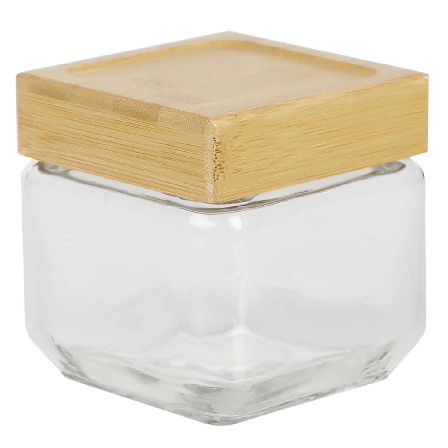 27 oz Square Glass Canister with Bamboo Lid