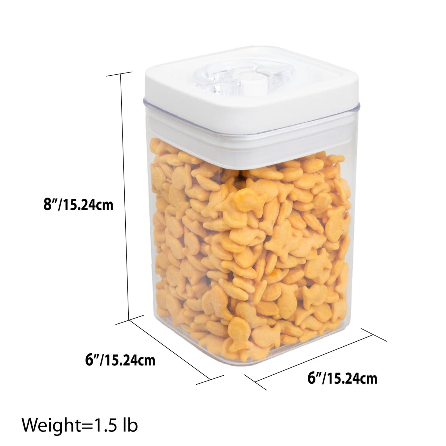1.7 Liter Twist 'N Lock Air-Tight Square Plastic Canister, White
