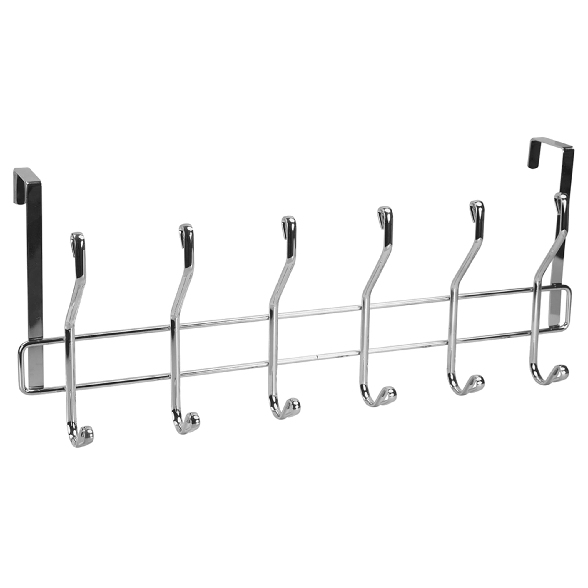 Black Over-The-Door 6-Hook Rack