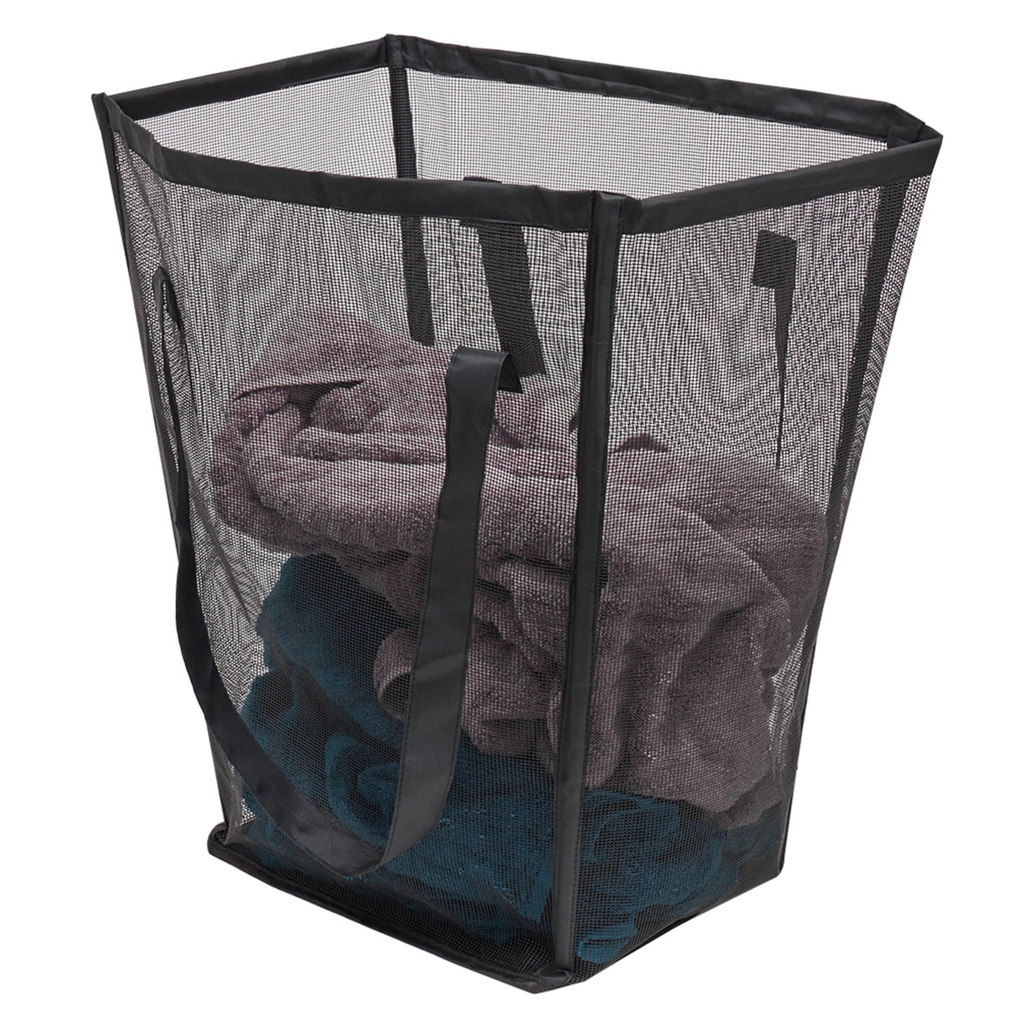 Home Basics Tapered Mesh Laundry Hamper, Black - Black