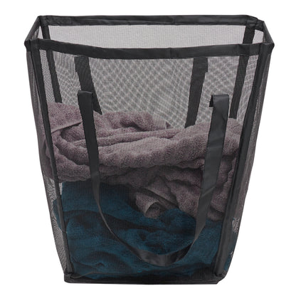 Home Basics Tapered Mesh Laundry Hamper, Black - Black