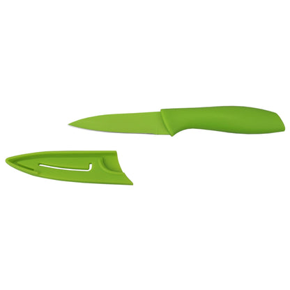 3.5" Stainless Steel Paring Knife with Soft Grip Plastic Handles, Set of 3, Multi-Color