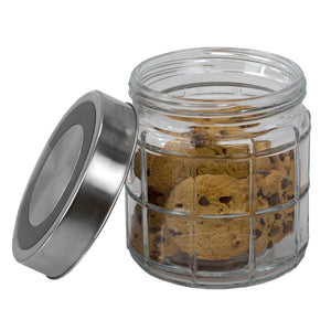 Chex Collection 22 oz. Small Glass Canister with Stainless Steel Lid