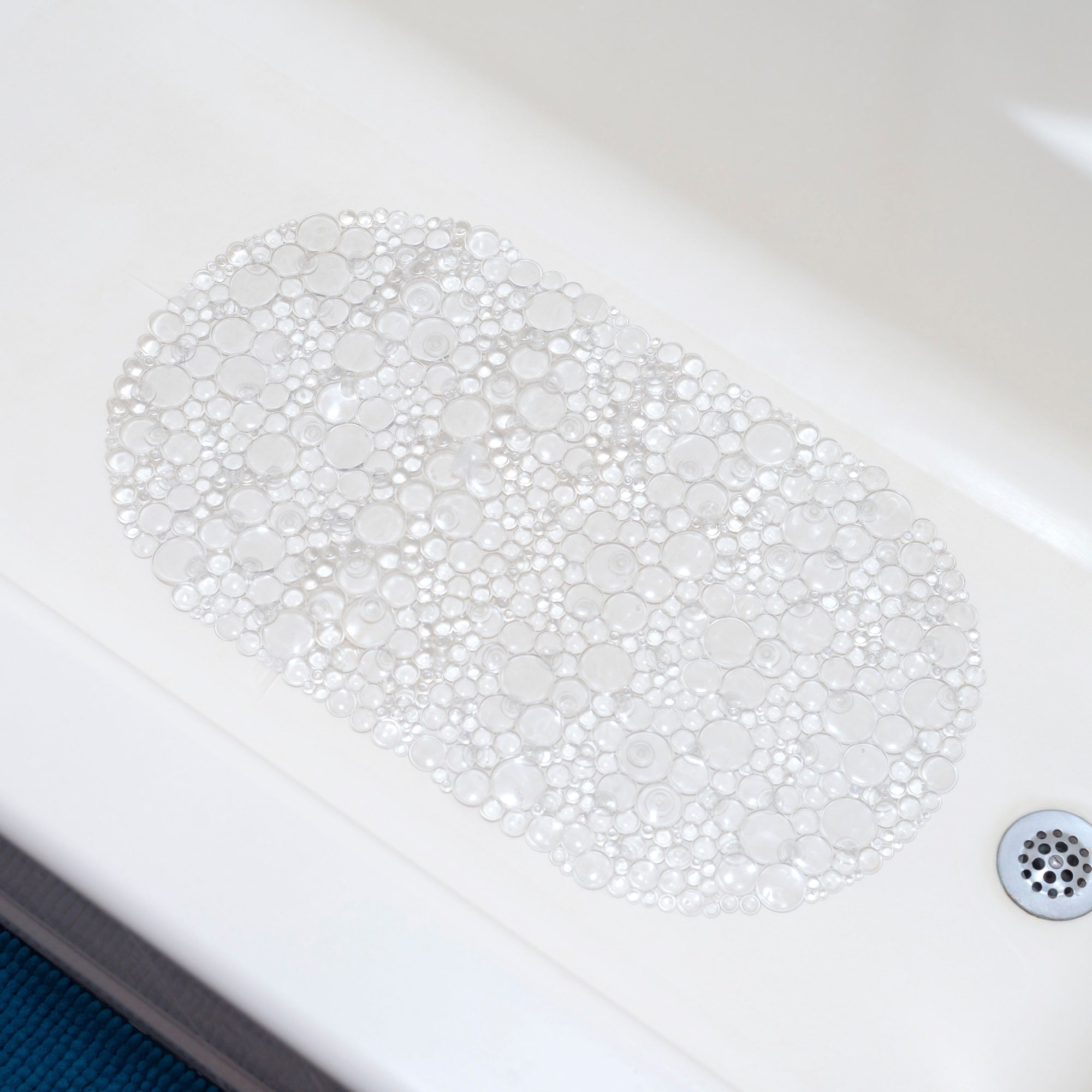 Double Bubble Bath Mat, Clear, SHOWER