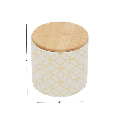 Vescia Small Ceramic Canister with Bamboo Top