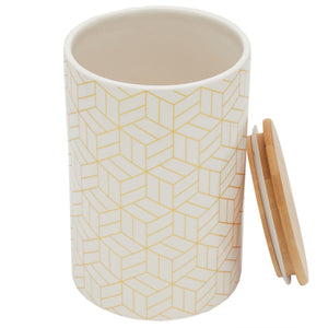 Cubix X-Large Ceramic Canister with Bamboo Top
