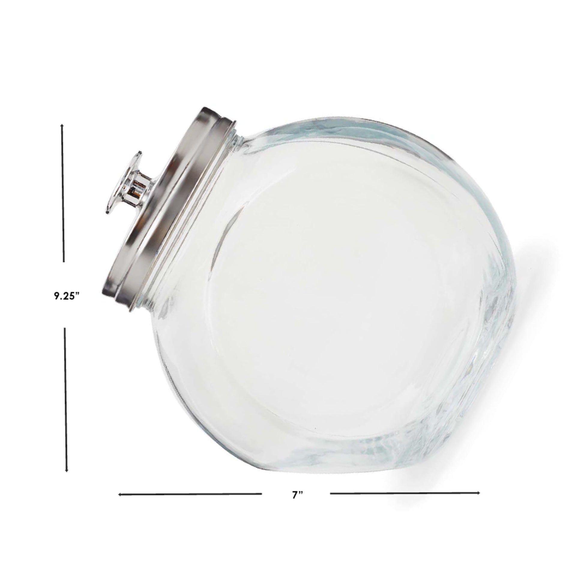 Home Basics 25 oz. Small Round Glass Canister With Stainless