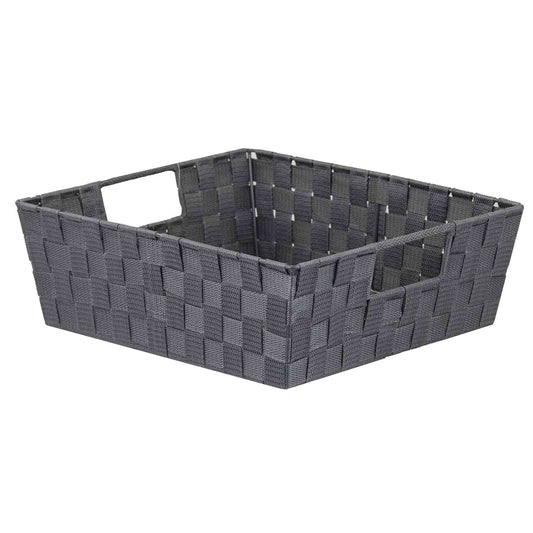 Polyester Woven Strap Open Bin, Grey