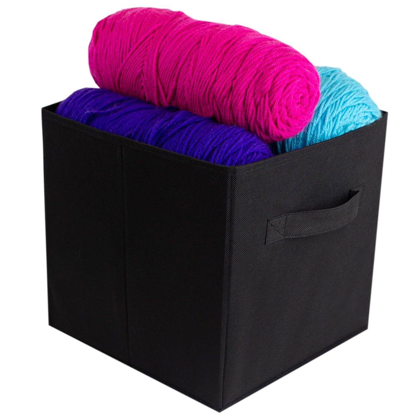 Collapsible and Foldable Non-Woven Storage Cube, Black