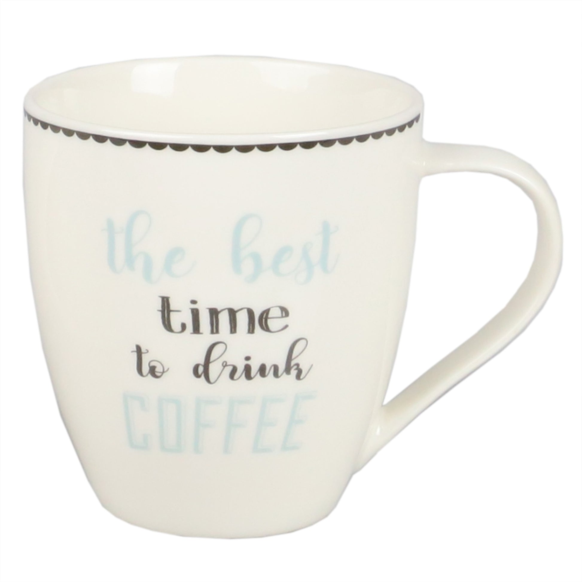 Home Basics The Best Time to Drink Coffee 17 oz. Bone China Mug - Multi-Color