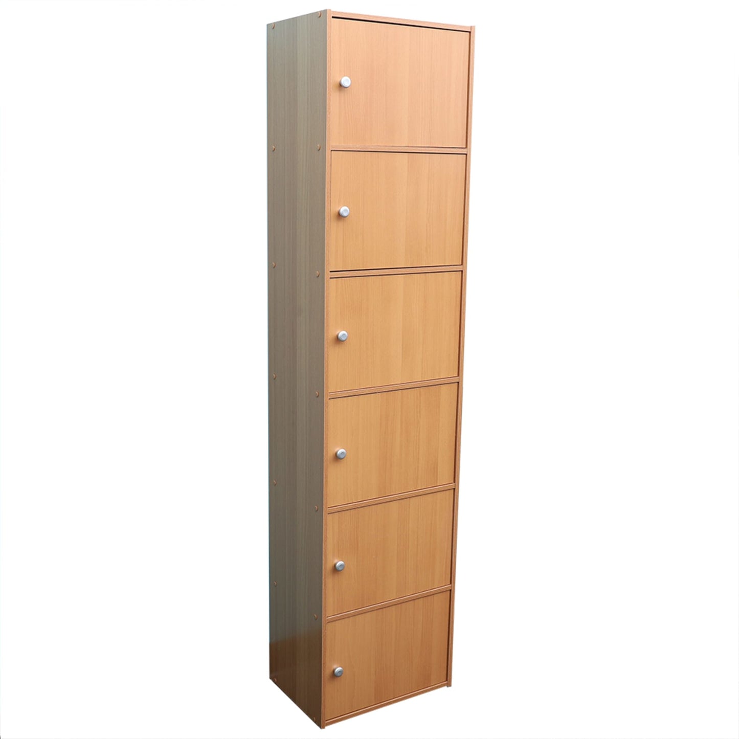 6 Cube Wood Cabinet, Natural