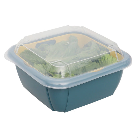 Plastic Container with Strainer Basket and Clear Lid, Multi-Color