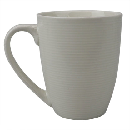 Embossed Thread 14 Oz. Ceramic Mug, White