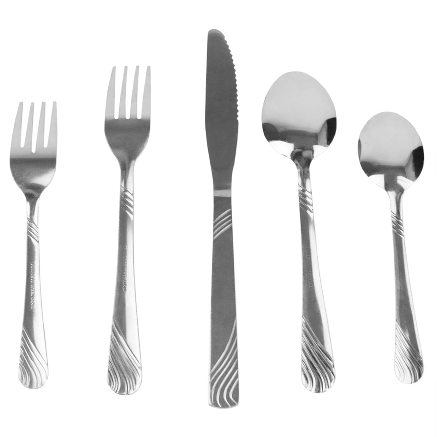 River 20 Piece Stainless Steel Flatware Set, Silver