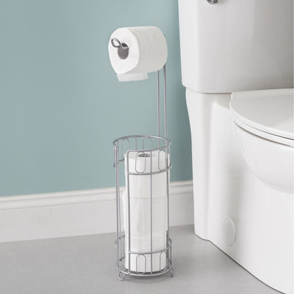 Unity Free-Standing Dispensing Toilet Paper Holder, Silver