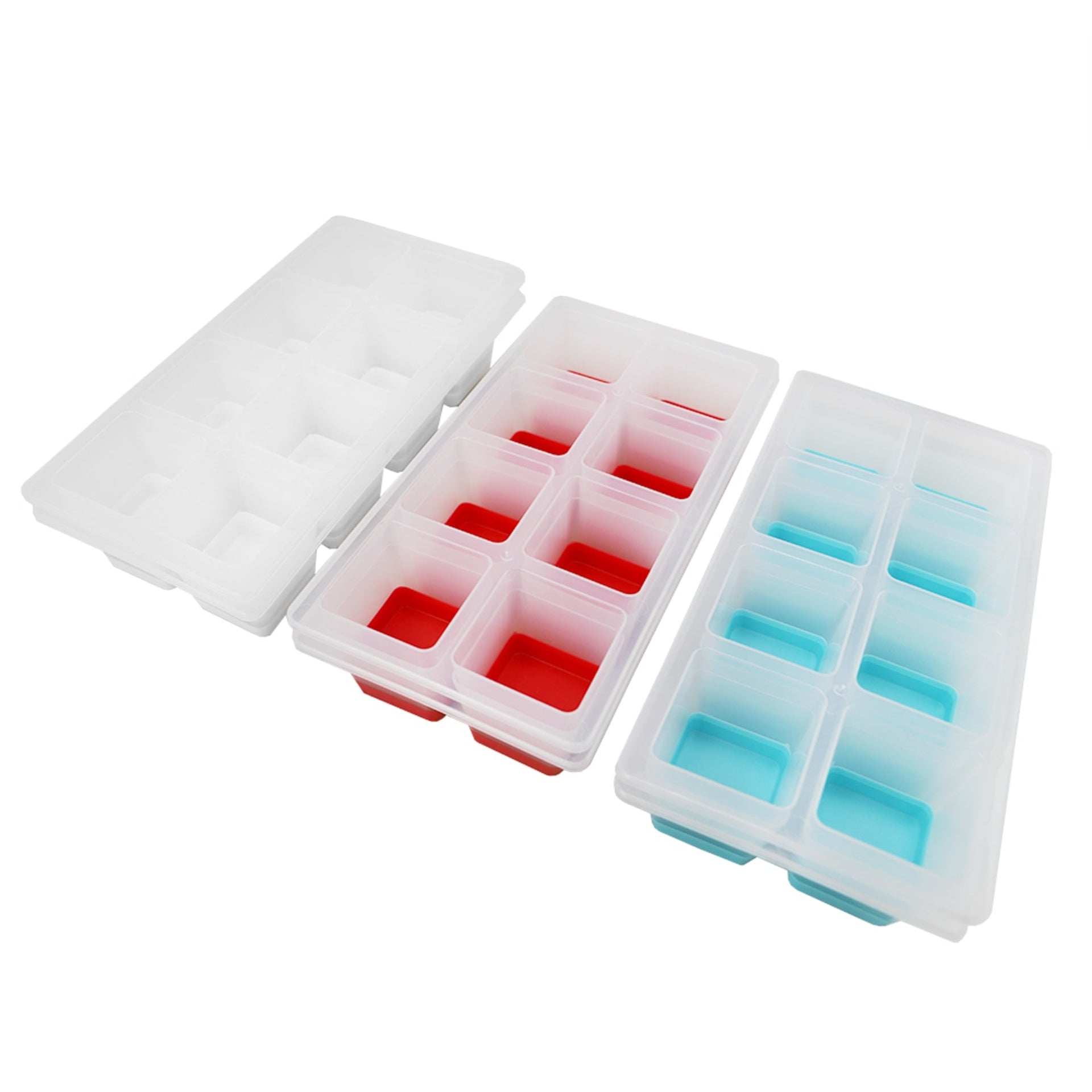 Pop-Out 12 Compartment Rectangle Plastic Ice Cube Tray, 1 Unit