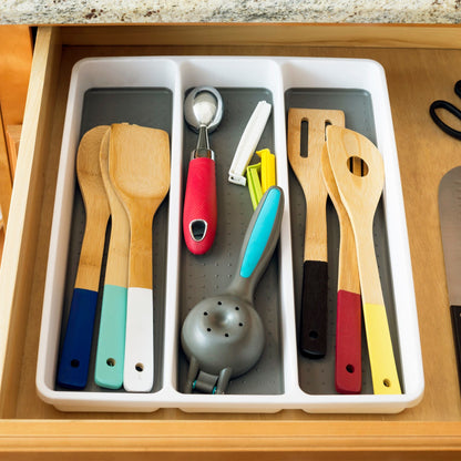 Utensil Tray with Rubber Lined Compartments