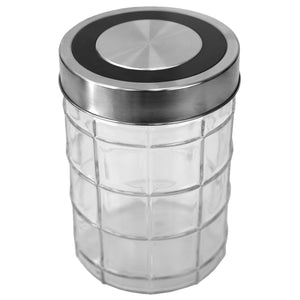 Chex Collection 37 oz. Medium Glass Canister with Stainless Steel Lid