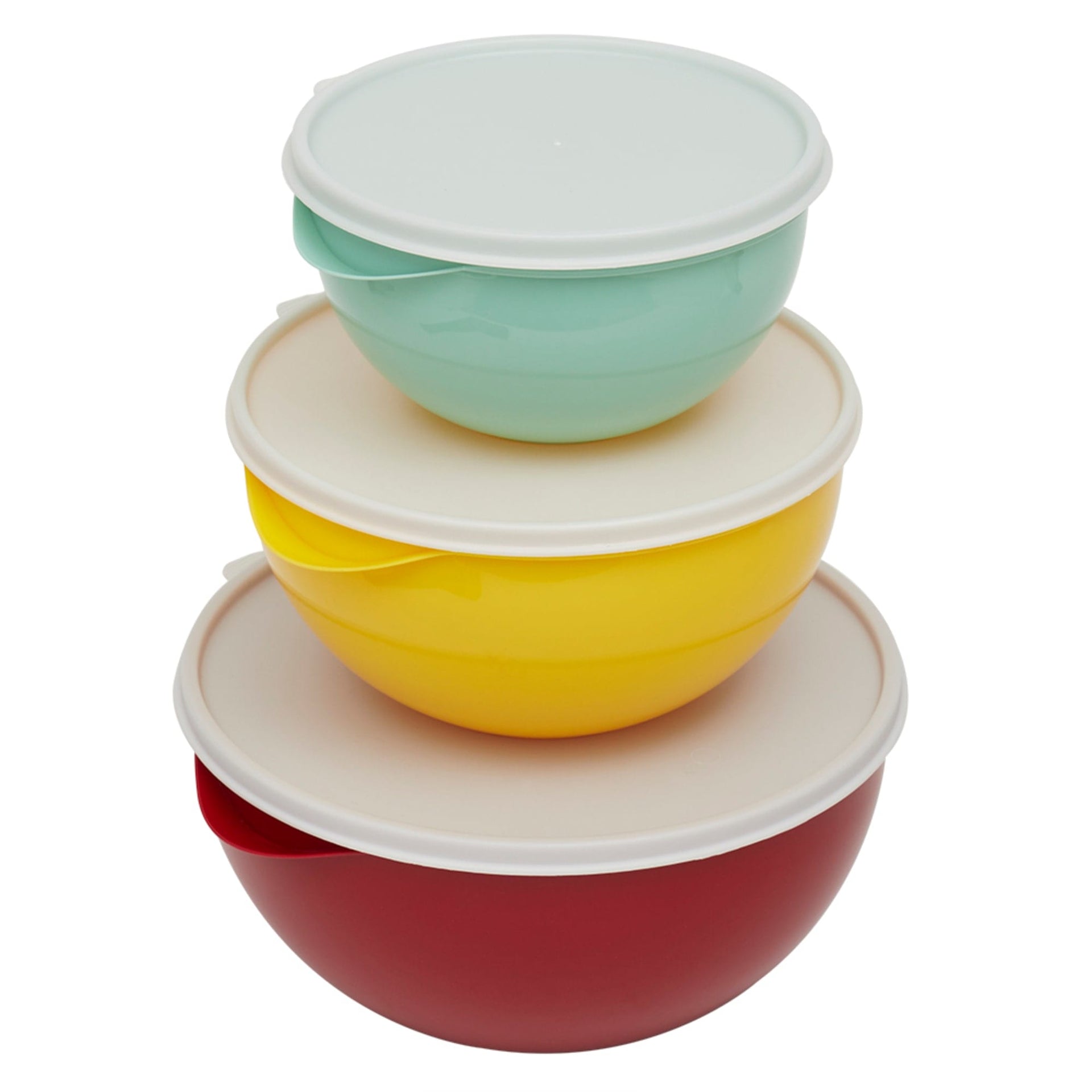 Godinger godinger mixing bowls with lids, plastic nesting bowls set,  storage bowls, microwave safe mixing bowl set, 3 bowls 3 lids
