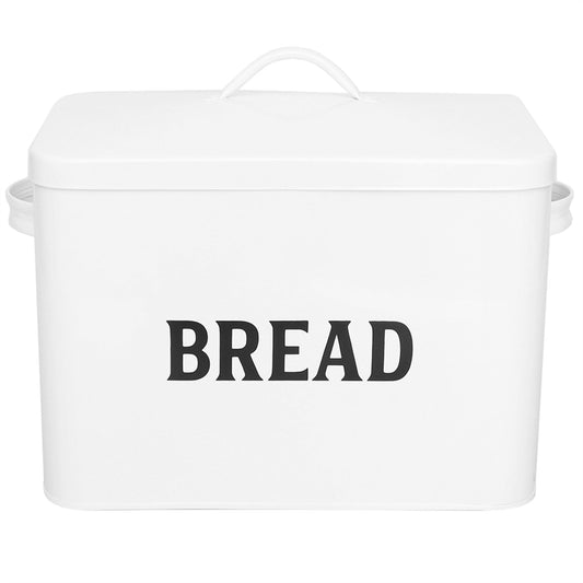 Countryside Tin Breadbox, White
