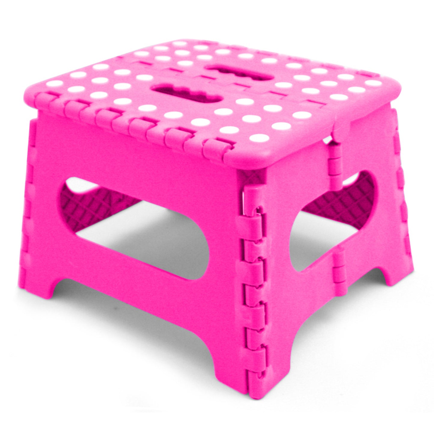 Home Basics Medium Plastic Folding Stool with Non-Slip Dots, Pink - Pink
