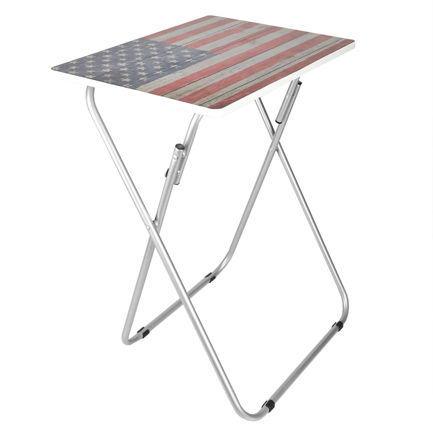 Rustic USA Flag Multi-Purpose Foldable TV Tray Table, Multi-color