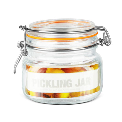 14 oz. Glass Pickling Jar with Wire Bail Lid and Rubber Seal Gasket