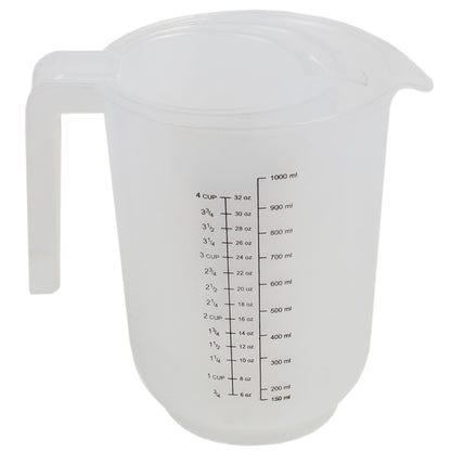 Precise Pour 3 Piece Plastic Measuring Cup Set with Short Easy Grip Handles, Clear