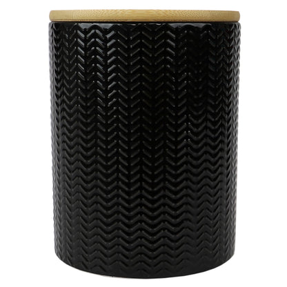 Wave Medium  Ceramic Canister, Black