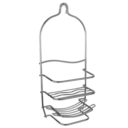 Chrome Plated Steel Shower Caddy With Wash Cloth Bar