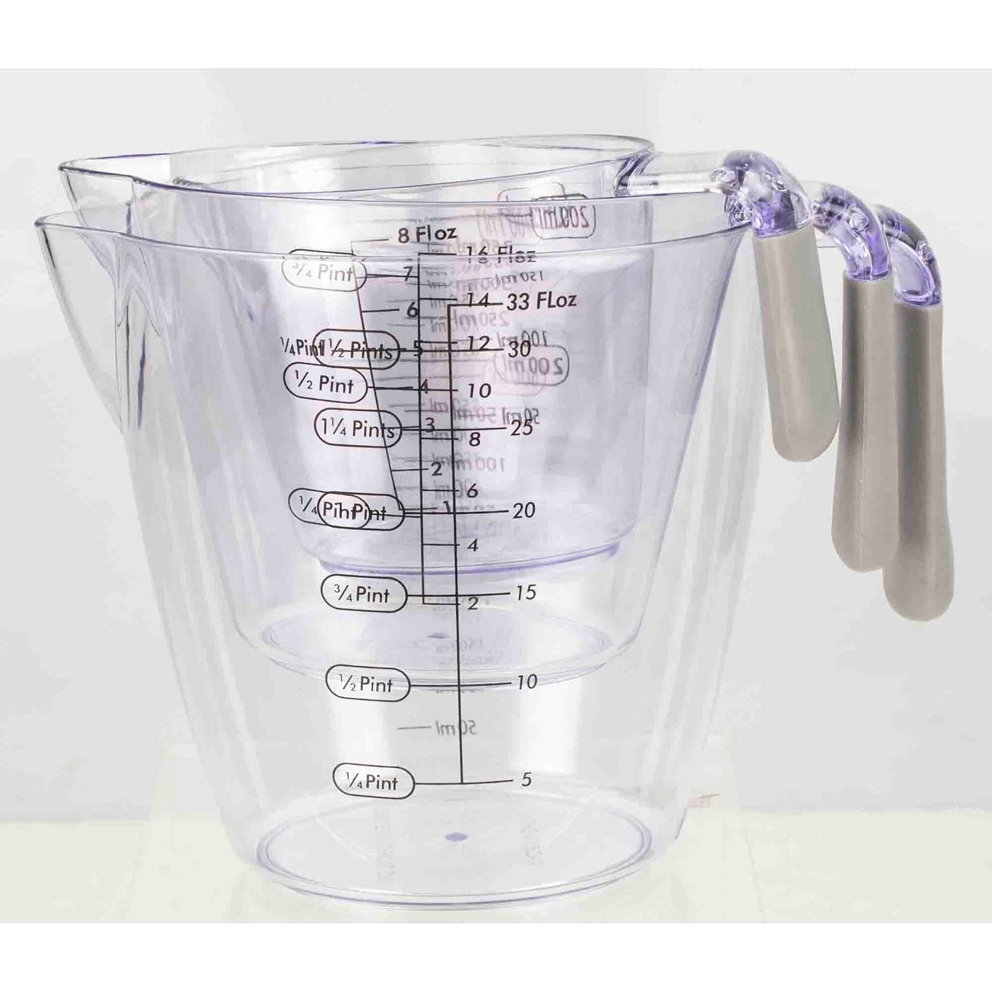 18 pieces of Set Of 3pc Measuring Cup Rubber Grip