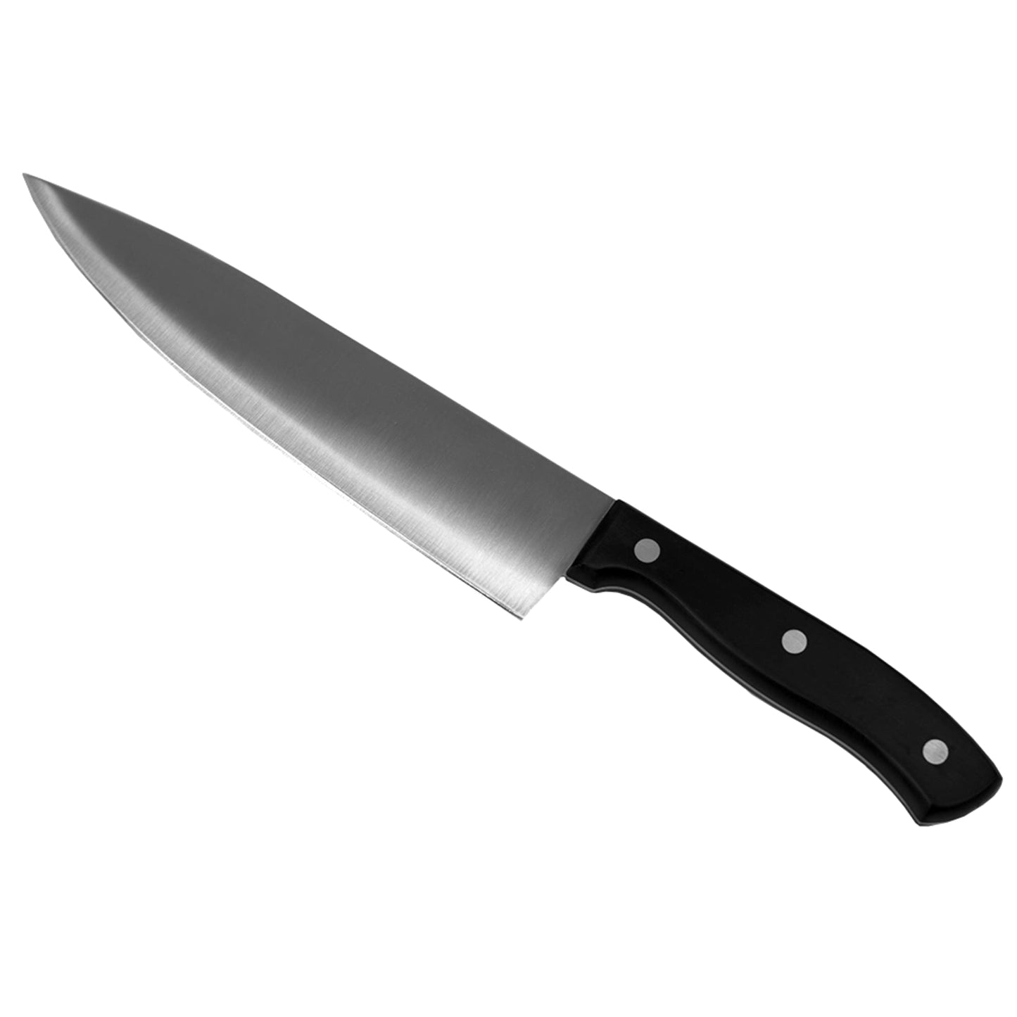 8" Stainless Steel Chef Knife with Contoured Bakelite Handle, Black