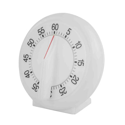 60 Minute Stainless Steel Mechanical Kitchen Timer, White