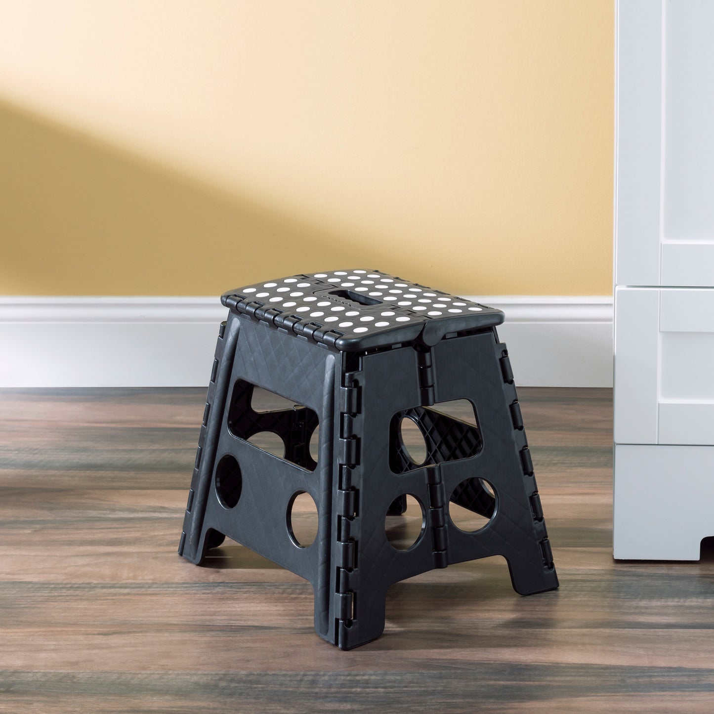 Large Plastic Folding Stool with Non-Slip Dots