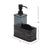18.6 oz. Soap Dispenser with Basketweave Sponge Holder, Black
