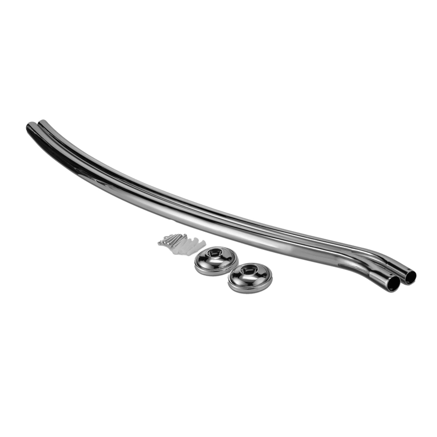 Steel Curved Shower Rod, Satin Nickel
