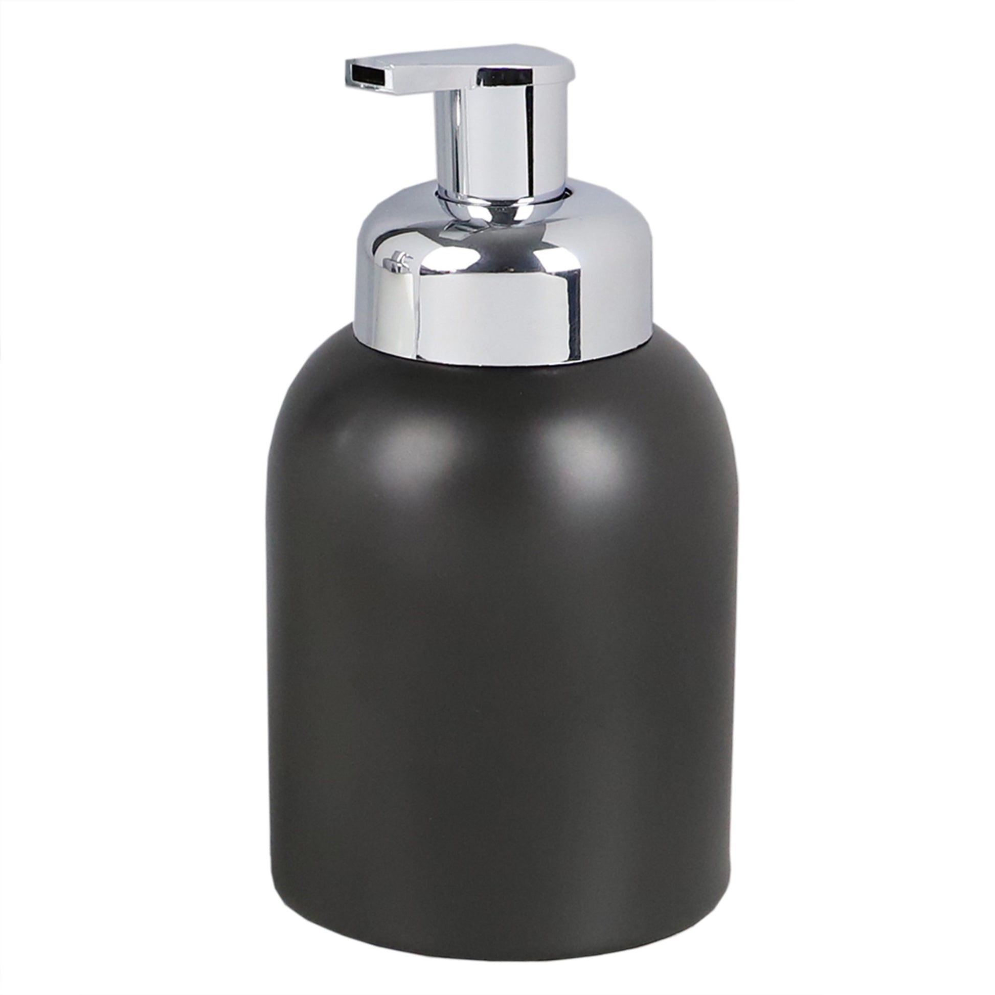 Home Basics 13.5 oz. Foaming Ceramic Soap Dispenser, Black - Black