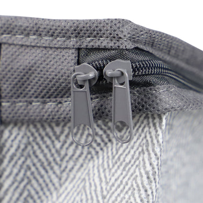 Herringbone Non-Woven Blanket Bag with See-through Window, Grey