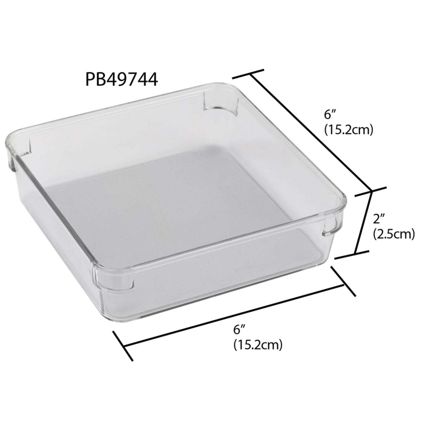 6" x 6" x 2" Plastic Drawer Organizer with Rubber Liner