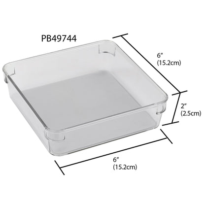 6" x 6" x 2" Plastic Drawer Organizer with Rubber Liner