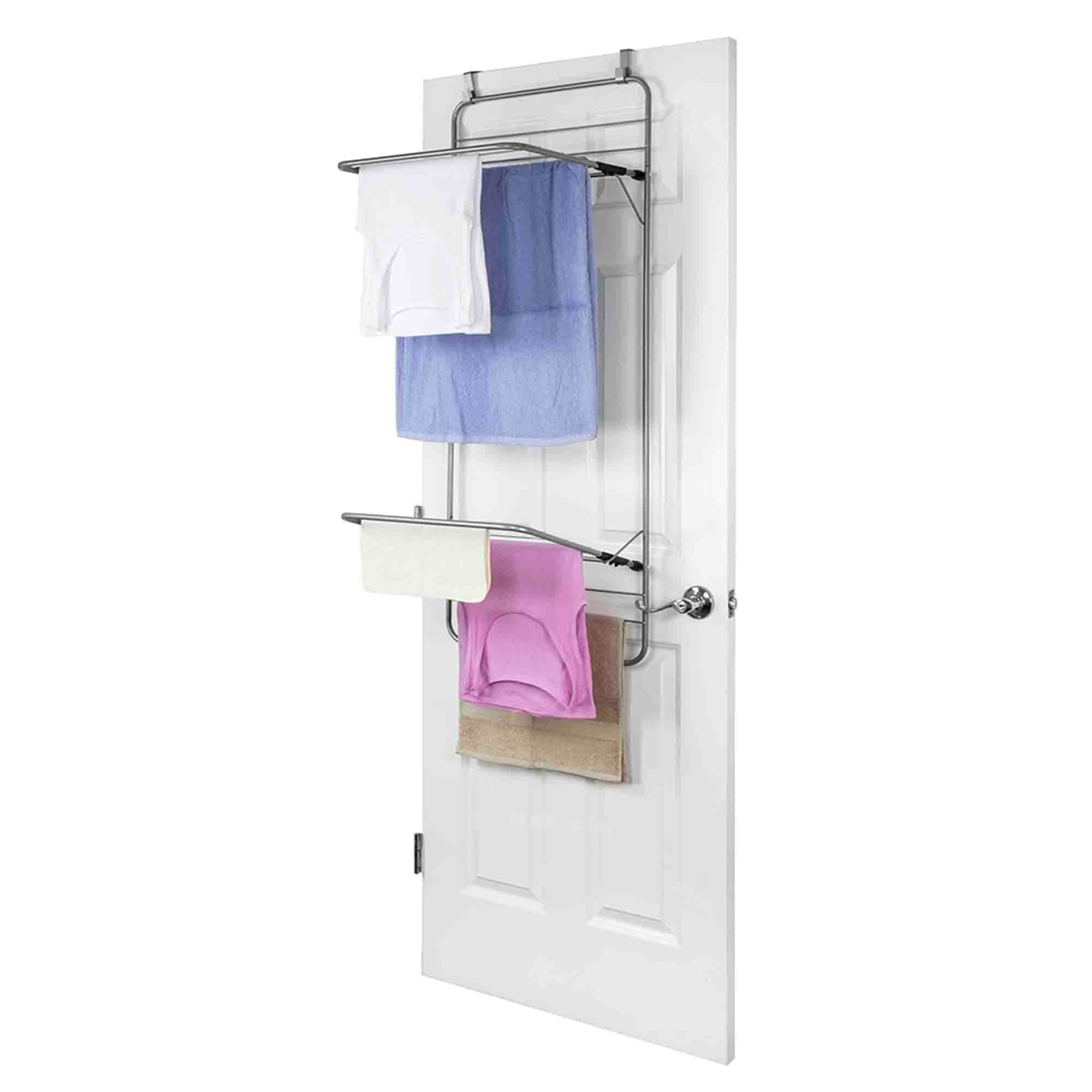 Steel Over the Door Towel Dryer Rack, Grey